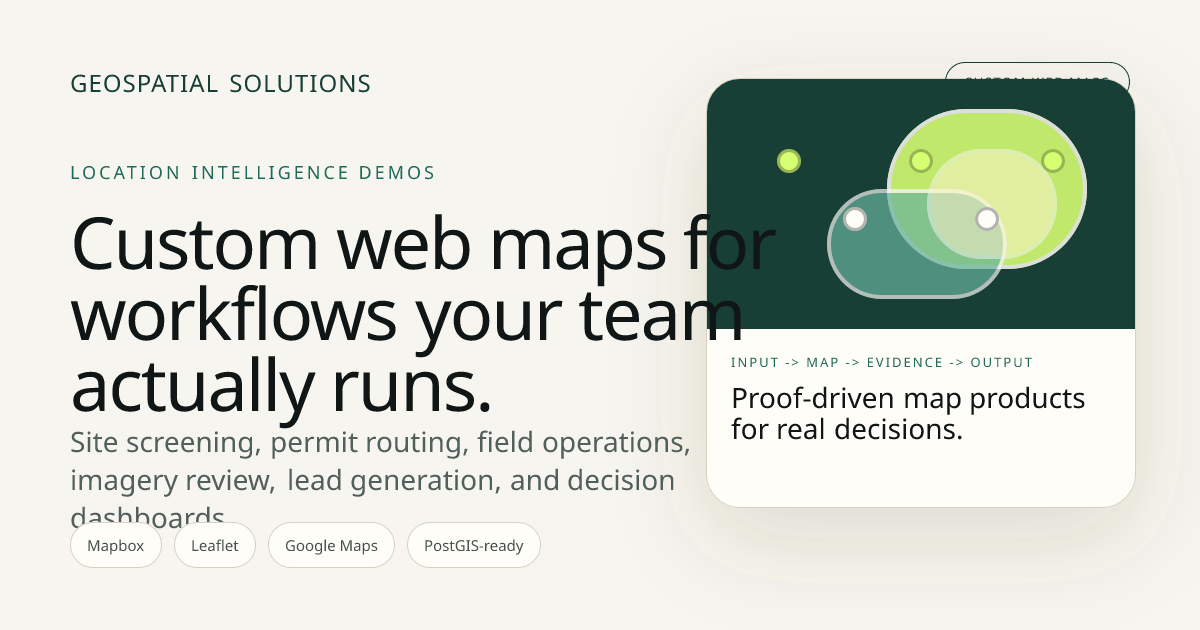 Mapbox Demo | Geospatial Solutions LLC | Geospatial Solutions